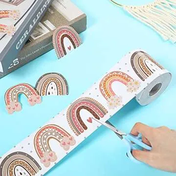 Zonon Rainbow Bulletin Board Border for Classroom Decoration
