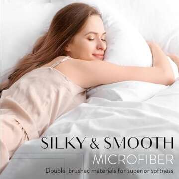 King Sheet Set 6 Piece Hotel Quality Bed Sheet w/ 4 Pillowcases - Microfiber Sheet Sets with Deep Pockets, Breathable Cooling Wrinkle Free, Machine Washable 6 Pc Sheets for King Size Bed, White