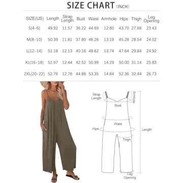 AUTOMET Women's Jumpsuits Loose Casual Sleeveless Adjustable Wide Leg Cute Summer Rompers with Pockets Brown S
