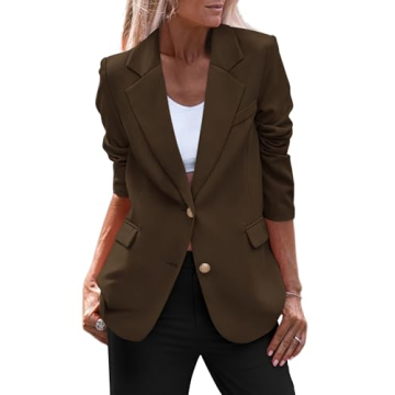 PRETTYGARDEN Women's 2025 Fall Business Casual Blazers Long Sleeve Notch Lapel Trendy Work Office Bl...