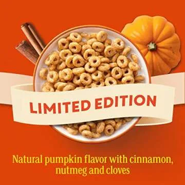 Cheerios Pumpkin Spice Breakfast Cereal, Family Size, 18.5oz (Pack of 2)