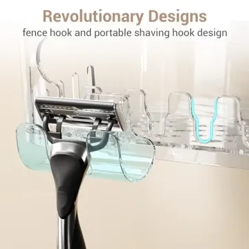 LUXEAR Clear Shower Caddy with Strong Suction Cups - No Drilling