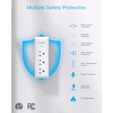 9-in-1 Surge Protector Rotating Plug Outlet Extender