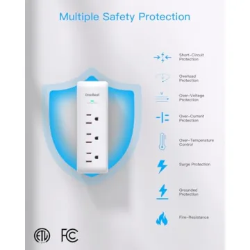 9-in-1 Surge Protector Rotating Plug Outlet Extender