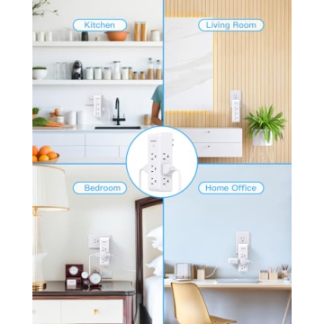 9-in-1 Surge Protector Rotating Plug Outlet Extender