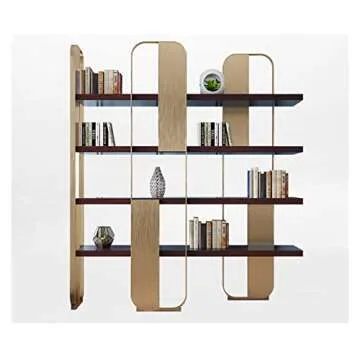 Children Kids Bookshelf Light Luxury Bookshelf Modern Living Room Floor Display Rack Simple Stainless Steel Whole Wall Creative Rack Book Storage Organizer Shelves (Color : Gold, Size : Large)