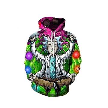 Remikstyt Unisex Pullover Halloween Casual 3D Printed Sweatshirts Hoodies Rose