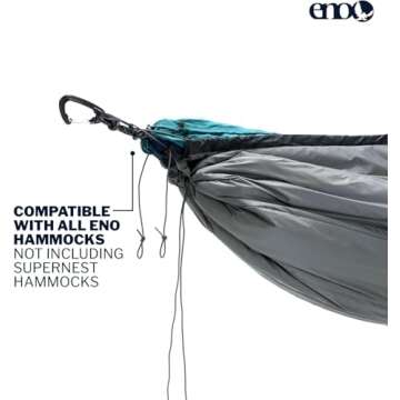 ENO, Vulcan UnderQuilt - Protective and Warm Hammock Underquilt with Synthetic Insulation - for Camping, Hiking, Backpacking, Festival, Travel, or The Beach - Storm