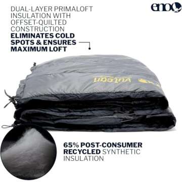 ENO, Vulcan UnderQuilt - Protective and Warm Hammock Underquilt with Synthetic Insulation - for Camping, Hiking, Backpacking, Festival, Travel, or The Beach - Storm