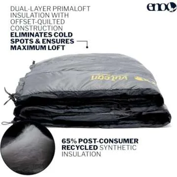 ENO, Vulcan UnderQuilt - Protective and Warm Hammock Underquilt with Synthetic Insulation - for Camping, Hiking, Backpacking, Festival, Travel, or The Beach - Storm