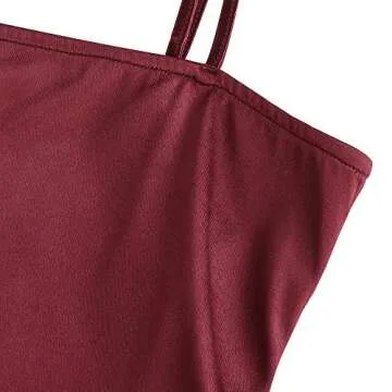 Stylish ZAFUL Draped Satin Mini Cami Dress in Red