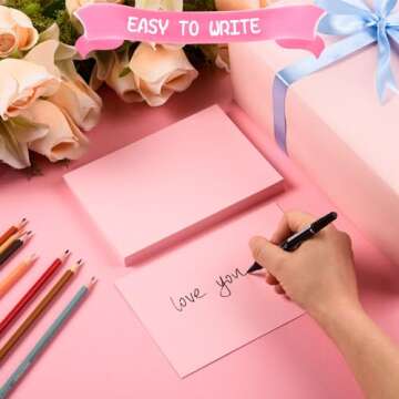 200 Sheets 5x7" Cardstock Paper Blank 250gsm/92 lb Thick Paper Heavyweight Cardstock Sheets Printable Cards Stock Paper for Printer, Wedding Invitations, Greeting Cards, Postcards, Photos(Pink)