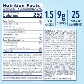 Glucerna Hunger Smart Meal Size Shake, Diabetic Drink to Support Blood Sugar Management, 23g Protein, 250 Calories, Classic Vanilla, 16-fl-oz Carton, 12 Count