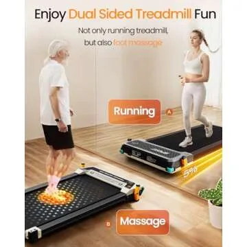 AKLUER Walking Pad with Incline, Under Desk Treadmill, 2 in 1 Foot Massage Treadmill for Home&Office, 2.5HP Quite Portable Treadmill with Shiatsu Foot Massager, Incline Treadmill with LED Display