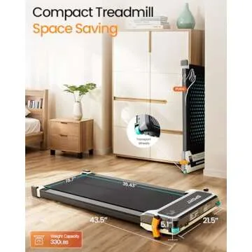 AKLUER Walking Pad with Incline, Under Desk Treadmill, 2 in 1 Foot Massage Treadmill for Home&Office, 2.5HP Quite Portable Treadmill with Shiatsu Foot Massager, Incline Treadmill with LED Display