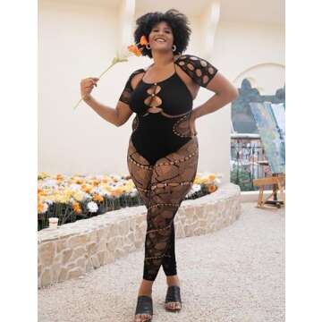 ZileZile Women's Sexy See Through Outfit Bodycon Mesh Jumpsuit