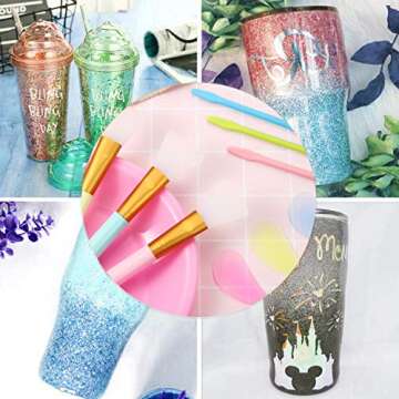 Silicone Stir Stick Kit Silicone Stir Sticks Epoxy Brushes for Mixing Resin, Epoxy, Liquid, Paint, Making Craft Tumblers ?9?