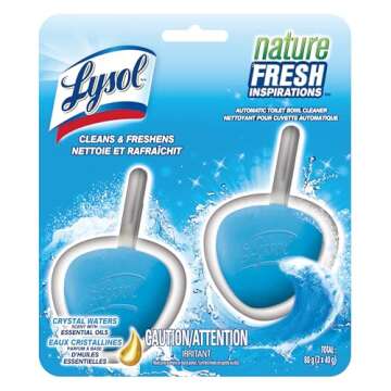 Lysol Automatic In-The-Bowl Toilet Cleaner, Cleans and Freshens Toilet Bowl, Atlantic Fresh Scent, 2 Count (Pack of 1)