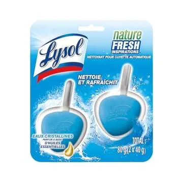 Lysol Automatic In-The-Bowl Toilet Cleaner, Cleans and Freshens Toilet Bowl, Atlantic Fresh Scent, 2 Count (Pack of 1)