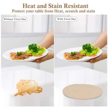 Billbotk 7" Trivets for Hot Dishes, Hot pots and Pans, 4 Heat Resistant Hot Pads, Pot Holders for Kitchen, Home Essentials for New Home and Farmhouse Decor, Fall Decorations for Home(Brown)