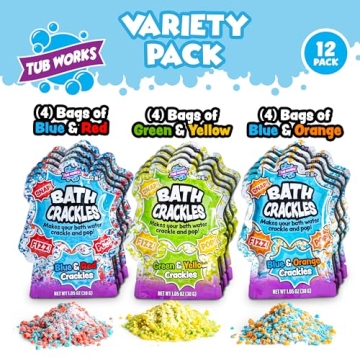 Tub Works® Fun Bath Crackles | Sensory Kids Bath Toy Variety 12 Pack