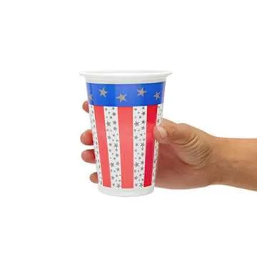 100 Patriotic Cups for 4th of July & Memorial Day