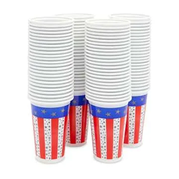100 Patriotic Cups for 4th of July & Memorial Day