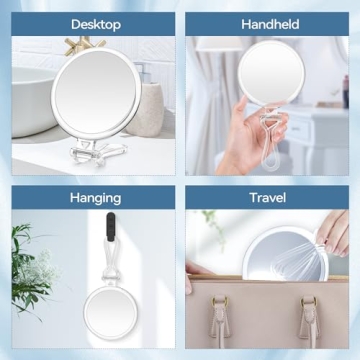 B Beauty Planet 30X Travel Magnifying Mirror with Handle