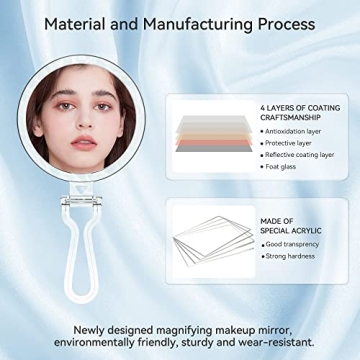 B Beauty Planet 30X Travel Magnifying Mirror with Handle