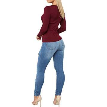 Stylish Tulucky Women's Slim Fit Ripped Jeans - Comfort & Fashion