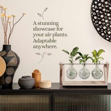 Light Up Bamboo Air Planter - Plant Lover Gifts for Women, Unique Easter Gift, Best Indoor Gardening Housewarming Office Home Decor, Mom, Grandma, Her, Sister, Friend, Birthday, Garden Terrarium