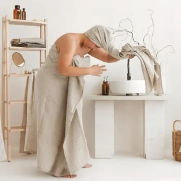 Lightweight 100% Linen Bath Towel - Ideal Quick Dry Travel Towel