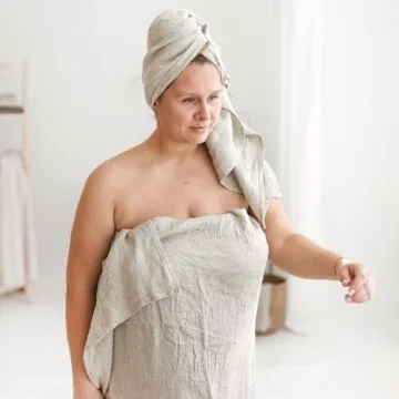 Lightweight 100% Linen Bath Towel - Ideal Quick Dry Travel Towel
