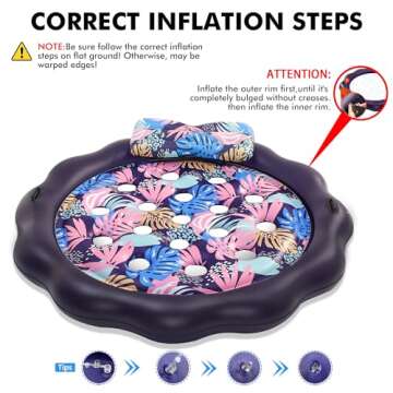 OKSUWATER Extra Large Inflatable Pool Float for Adults