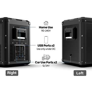 ICECO VL45 ProS Portable Refrigerator, Multi-directional Lid, Dual USB & DC 12/24V, AC 110-240V, 45L Steel Compact Refrigerator Powered by SECOP, 0℉ to 50℉, Home & Car Use [Upgrade, 47 Quarts]