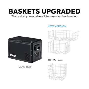 ICECO VL45 ProS Portable Refrigerator, Multi-directional Lid, Dual USB & DC 12/24V, AC 110-240V, 45L Steel Compact Refrigerator Powered by SECOP, 0℉ to 50℉, Home & Car Use [Upgrade, 47 Quarts]