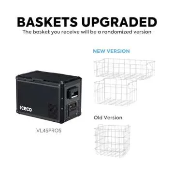 ICECO VL45 ProS Portable Refrigerator, Multi-directional Lid, Dual USB & DC 12/24V, AC 110-240V, 45L Steel Compact Refrigerator Powered by SECOP, 0℉ to 50℉, Home & Car Use [Upgrade, 47 Quarts]