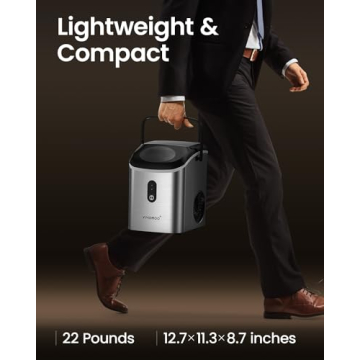 VIVIDMOO Nugget Ice Maker Countertop, 34lbs/24H Pebble Ice Machine, Self-Cleaning Sonic Ice Maker with Basket & Scoop, Compact Pellet Ice Maker for Home/Office/Kitchen/RV/Party, Stainless Steel