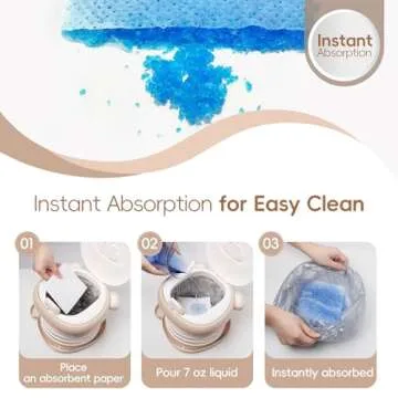 AKIMRABY Travel Potty Seat for Toddler，Foldable Car Potty for Toddler, Portable Toilet Seat for Kids with Potty Liners, Absorbent Pads, Portable Potty Seat for Toddler Travel, Camping and Outdoor Use