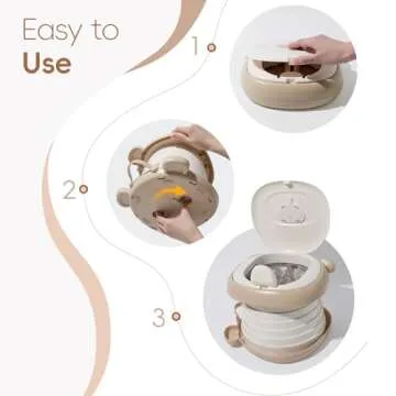 AKIMRABY Travel Potty Seat for Toddler，Foldable Car Potty for Toddler, Portable Toilet Seat for Kids with Potty Liners, Absorbent Pads, Portable Potty Seat for Toddler Travel, Camping and Outdoor Use