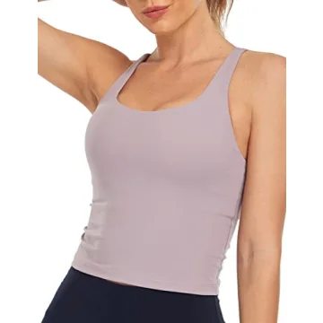 HeyNuts Longline Zeal Sports Bras for Women, Medium Impact Wirefree Yoga Bras Padded Workout Tank To...