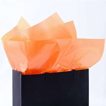 MR FIVE Metallic Orange Tissue Paper Bulk,20" x 28",Orange Tissue Paper for Gift Bags,Orange Gift Wr...