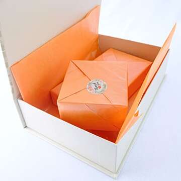 MR FIVE Metallic Orange Tissue Paper Bulk,20" x 28",Orange Tissue Paper for Gift Bags,Orange Gift Wrapping Tissue Paper for Halloween Autumn Thanksgiving Fall Harvest Party,25 Sheets