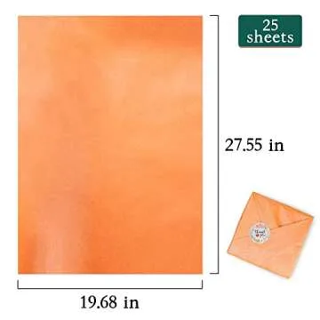 MR FIVE Metallic Orange Tissue Paper Bulk,20" x 28",Orange Tissue Paper for Gift Bags,Orange Gift Wrapping Tissue Paper for Halloween Autumn Thanksgiving Fall Harvest Party,25 Sheets