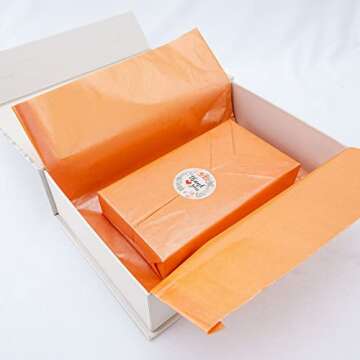 MR FIVE Metallic Orange Tissue Paper Bulk,20" x 28",Orange Tissue Paper for Gift Bags,Orange Gift Wrapping Tissue Paper for Halloween Autumn Thanksgiving Fall Harvest Party,25 Sheets