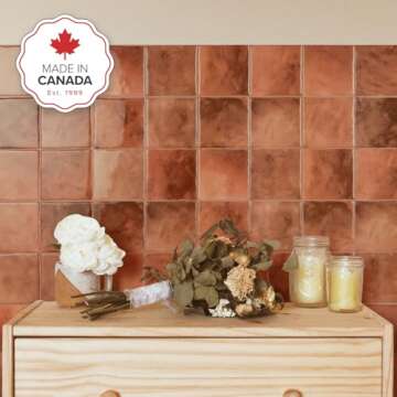 SMART TILES Peel and Stick Backsplash - 5 Sheets of 9" x 9" - 3D Adhesive Peel and Stick Tile Backsp...