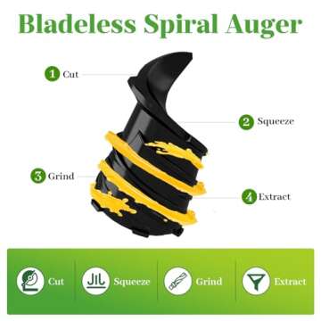 Juicer Machines - Masticating Cold Press with 4.1-inch Feed Chute