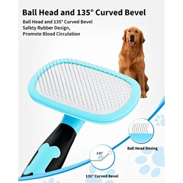 Glendan Pet Grooming Brush for Dogs & Cats - Blue