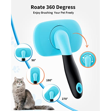 Glendan Pet Grooming Brush for Dogs & Cats - Blue