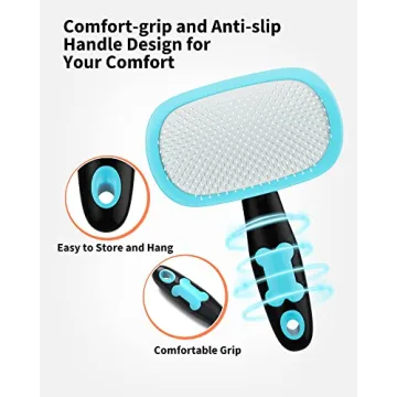 Glendan Pet Grooming Brush for Dogs & Cats - Blue